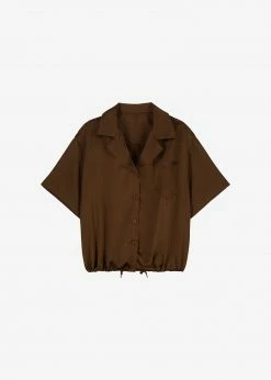 Inch Vacation Edit Hadi Satin Shirt - Brown
