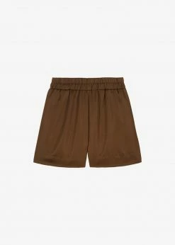 Inch Hadi Satin Shorts - Brown Vacation Edit