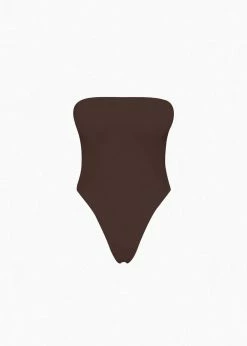 CLOTHING Aexae Bandeau One Piece Swimsuit - Brown