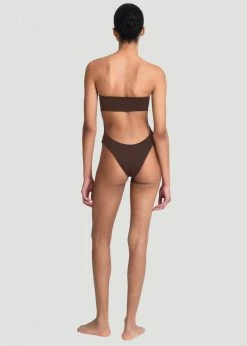 CLOTHING Aexae Bandeau One Piece Swimsuit - Brown