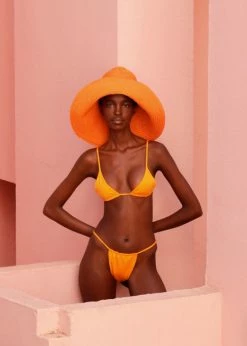 CLOTHING Aexae Gathered Swim Top - Orange