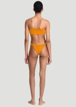 Aexae Ruched Bandeau Swim Top - Orange CLOTHING