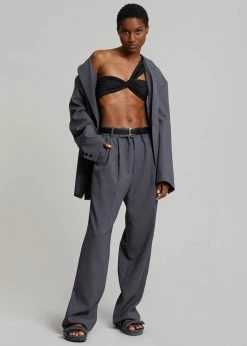 Aexae Ruched One Shoulder Swim Top - Black CLOTHING