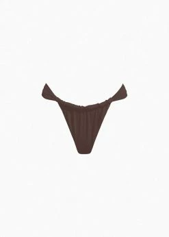 Aexae Ruched Swimsuit Bottoms - Brown