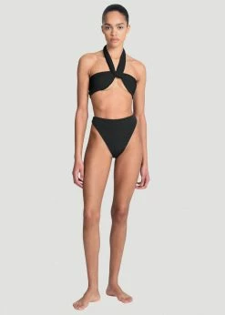 CLOTHING Aexae Wrap Tie Swim Top - Black
