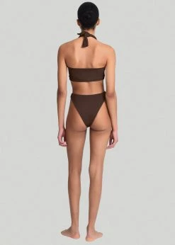 Aexae Wrap Tie Swim Top - Brown CLOTHING