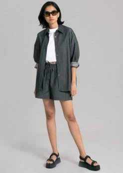 The Frankie Shop Agnes Shorts - Dark Grey