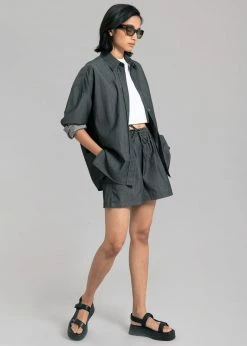 The Frankie Shop Agnes Shorts - Dark Grey