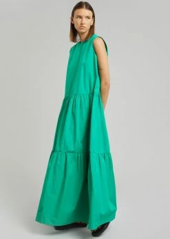 New π€© The Frankie Shop Aka Flouncy Long π Dress - Green CLOTHING π 9 The Frankie Shop Aka Flouncy Long Dress - Green CLOTHING