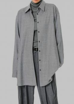 The Frankie Shop CLOTHING Alanis Button Down Shirt - Storm Grey