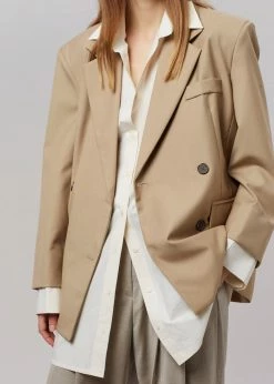 The Frankie Shop CLOTHING Amaga Layered Blazer - Beige