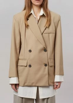 The Frankie Shop CLOTHING Amaga Layered Blazer - Beige