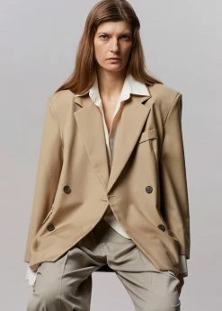 The Frankie Shop CLOTHING Amaga Layered Blazer - Beige