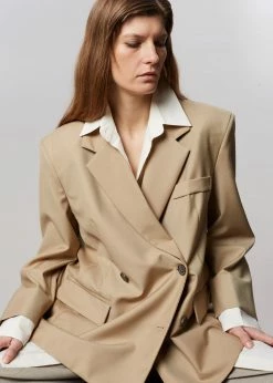 The Frankie Shop CLOTHING Amaga Layered Blazer - Beige