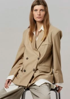 The Frankie Shop CLOTHING Amaga Layered Blazer - Beige