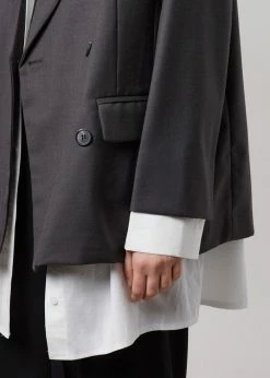 The Frankie Shop Amaga Layered Blazer - Charcoal CLOTHING