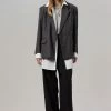 The Frankie Shop Amaga Layered Blazer - Charcoal CLOTHING