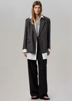 The Frankie Shop Amaga Layered Blazer - Charcoal CLOTHING