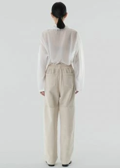 CLOTHING Amomento Drawstring Denim Pants - Beige