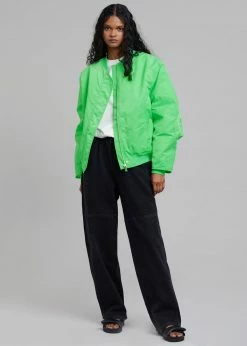 Amomento Drawstring Denim Pants - Black CLOTHING