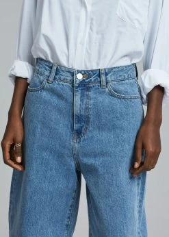 CLOTHING Amomento Recycled Cotton Denim- Mid Blue