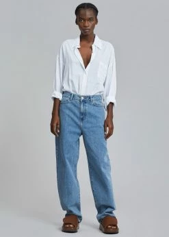 CLOTHING Amomento Recycled Cotton Denim- Mid Blue