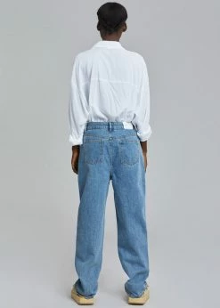 CLOTHING Amomento Recycled Cotton Denim- Mid Blue