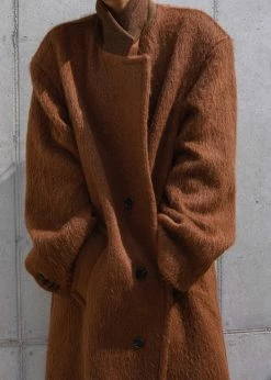 The Frankie Shop CLOTHING Anei Alpaca Coat - Tawney