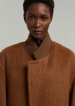 The Frankie Shop CLOTHING Anei Alpaca Coat - Tawney