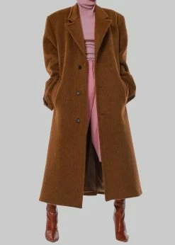 The Frankie Shop CLOTHING Anei Alpaca Coat - Tawney