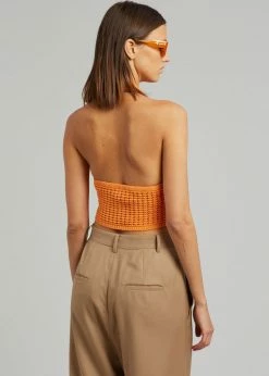 The Plan Anikka Backless Crochet Top - Orange