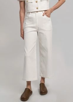 Blossom Anna Wide Denim Pants - Cream