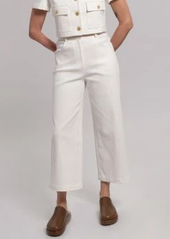 Blossom Anna Wide Denim Pants - Cream