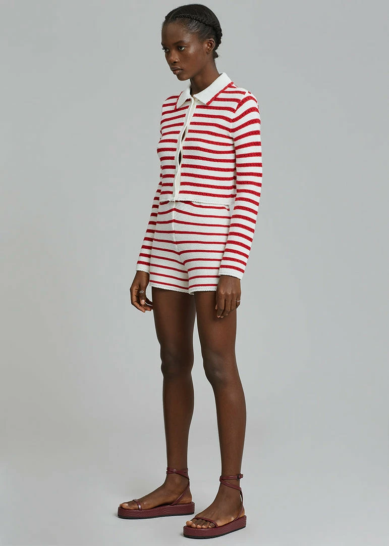 Coupon π― The Plan CLOTHING Aqua Knit Short - Red Stripe π€© 4 The Plan CLOTHING Aqua Knit Short - Red Stripe