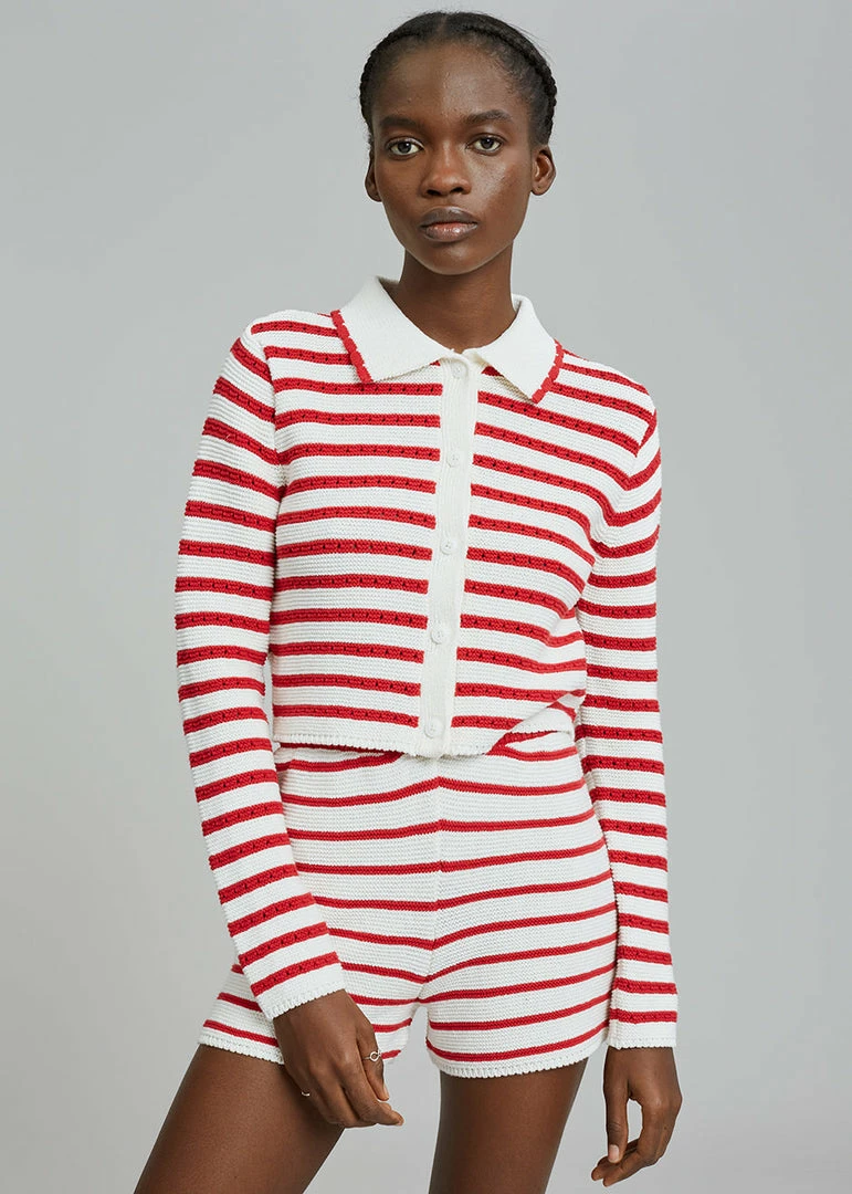 Coupon π― The Plan CLOTHING Aqua Knit Short - Red Stripe π€© 6 The Plan CLOTHING Aqua Knit Short - Red Stripe