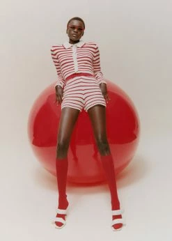 Coupon π― The Plan CLOTHING Aqua Knit Short - Red Stripe π€© 25 The Plan CLOTHING Aqua Knit Short - Red Stripe