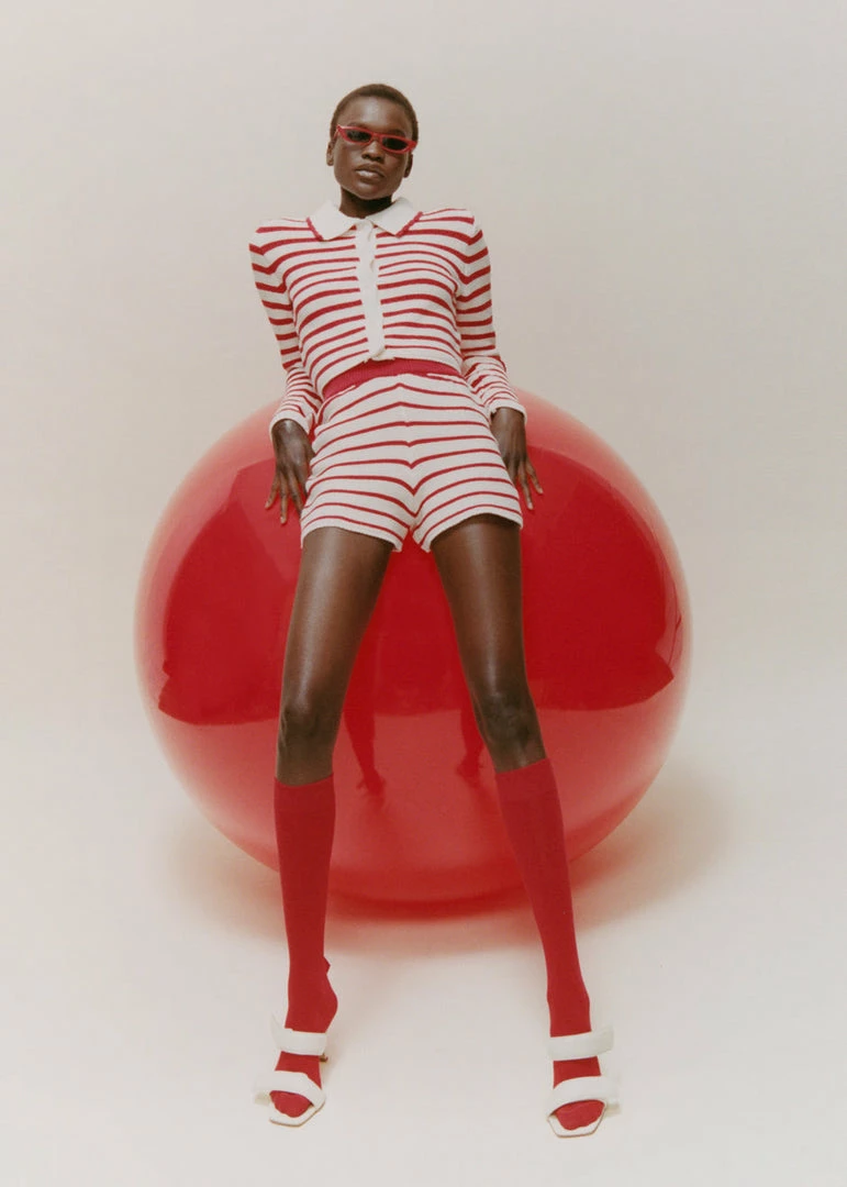 Coupon π― The Plan CLOTHING Aqua Knit Short - Red Stripe π€© 13 The Plan CLOTHING Aqua Knit Short - Red Stripe