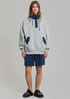 The Frankie Shop Men Arch Gym Shorts - Navy