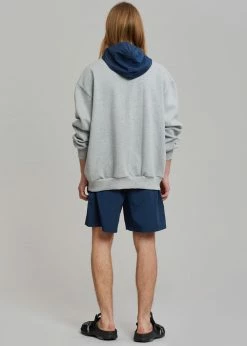 The Frankie Shop Men Arch Hoodie - Heather Grey/Navy
