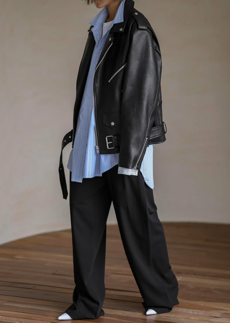 Best Sale π The Frankie Shop Aria Faux Leather Jacket - Black β 4 The Frankie Shop Aria Faux Leather Jacket - Black