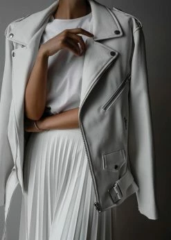 The Frankie Shop Aria Faux Leather Jacket - White