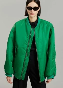 The Frankie Shop CLOTHING Astra Bomber Jacket - Kelly Green