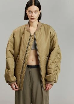 The Frankie Shop Astra Bomber Jacket - Olive