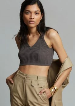 The Frankie Shop CLOTHING Athena Knit Bralette - Carafe