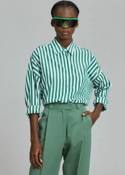 The Frankie Shop CLOTHING Atreides Pleated Pants - Forest Green