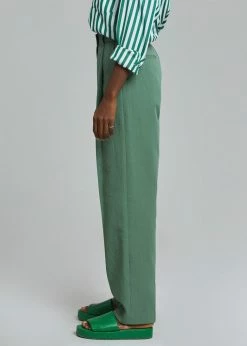 The Frankie Shop CLOTHING Atreides Pleated Pants - Forest Green