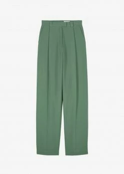 The Frankie Shop CLOTHING Atreides Pleated Pants - Forest Green