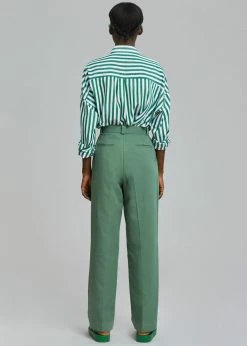The Frankie Shop CLOTHING Atreides Pleated Pants - Forest Green
