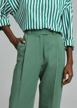 The Frankie Shop CLOTHING Atreides Pleated Pants - Forest Green
