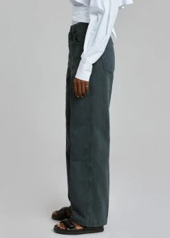 Come And Get Axis Wide Denim Pants - Dark Grey